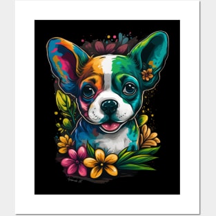 Colorful puppy Dog design #1 Posters and Art